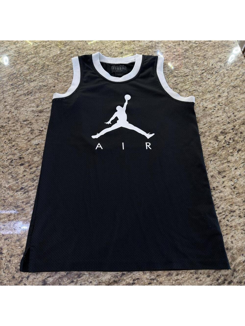 Jordan Air black basketball jersey with white Jumpman logo